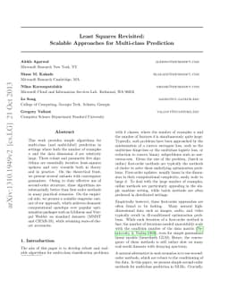 Least Squares Revisited: Scalable Approaches for Multi-class Prediction