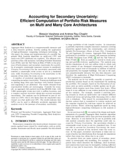 Accounting for Secondary Uncertainty: Efficient Computation of Portfolio
  Risk Measures on Multi and Many Core Architectures