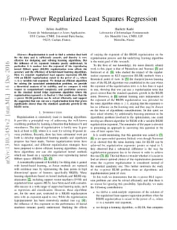 M-Power Regularized Least Squares Regression