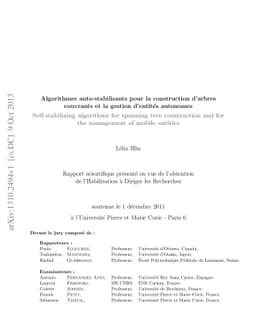Algorithmes auto-stabilisants pour la construction dárbres couvrants et
  la gestion déntités autonomes