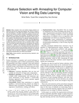 Feature Selection with Annealing for Computer Vision and Big Data
  Learning