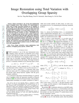 Image Restoration using Total Variation with Overlapping Group Sparsity
