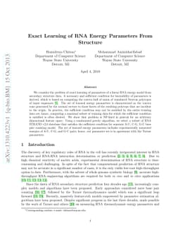 Exact Learning of RNA Energy Parameters From Structure