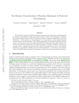 On Measure Concentration of Random Maximum A-Posteriori Perturbations