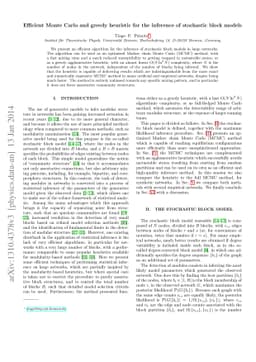 Efficient Monte Carlo and greedy heuristic for the inference of
  stochastic block models