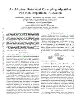 Adaptive Distributed Resampling Algorithm with Non-Proportional
  Allocation