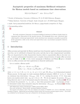 Asymptotic properties of maximum likelihood estimators for Heston models
  based on continuous time observations