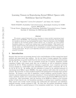 Learning Tensors in Reproducing Kernel Hilbert Spaces with Multilinear
  Spectral Penalties