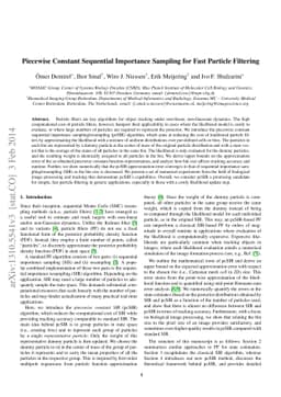 Piecewise Constant Sequential Importance Sampling for Fast Particle
  Filtering