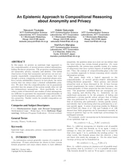 An Epistemic Approach to Compositional Reasoning about Anonymity and
  Privacy