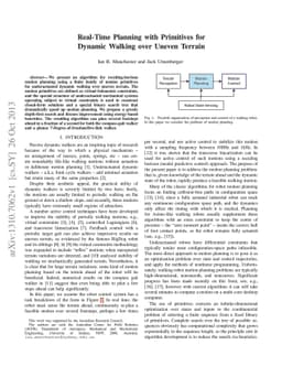 Real-Time Planning with Primitives for Dynamic Walking over Uneven
  Terrain