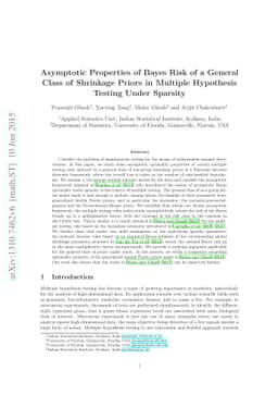 Asymptotic Properties of Bayes Risk of a General Class of Shrinkage
  Priors in Multiple Hypothesis Testing Under Sparsity