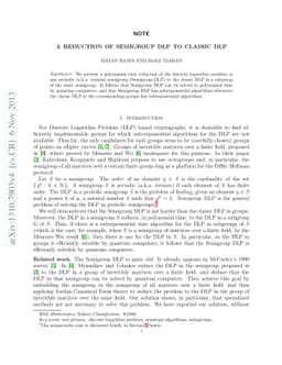 A reduction of semigroup DLP to classic DLP