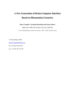 A New Generation of Brain-Computer Interface Based on Riemannian
  Geometry