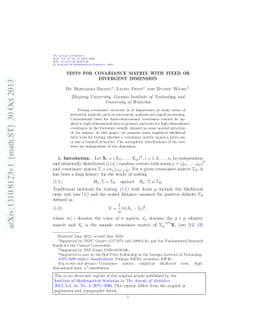 Tests for covariance matrix with fixed or divergent dimension