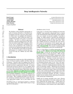 Deep AutoRegressive Networks