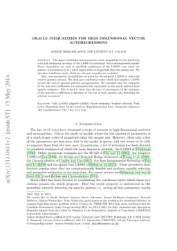 Oracle Inequalities for High Dimensional Vector Autoregressions