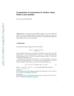 Computation of expectations by Markov chain Monte Carlo methods