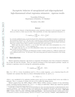 Asymptotic behavior of unregularized and ridge-regularized
  high-dimensional robust regression estimators : rigorous results