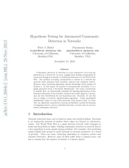 Hypothesis Testing for Automated Community Detection in Networks
