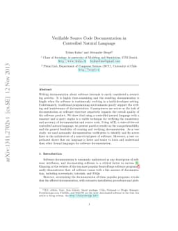 Verifiable Source Code Documentation in Controlled Natural Language