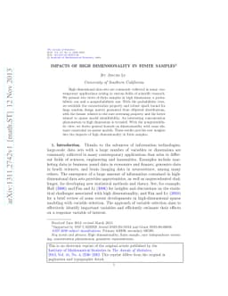 Impacts of high dimensionality in finite samples
