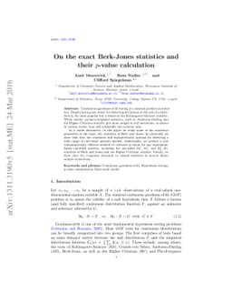 On the exact Berk-Jones statistics and their p-value calculation
