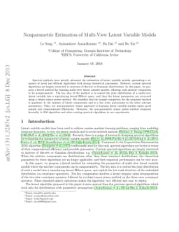 Nonparametric Estimation of Multi-View Latent Variable Models