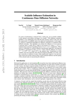 Scalable Influence Estimation in Continuous-Time Diffusion Networks
