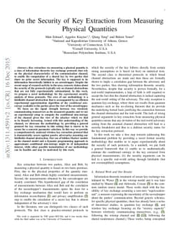 On the Security of Key Extraction from Measuring Physical Quantities