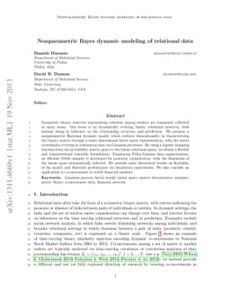 Nonparametric Bayes dynamic modeling of relational data