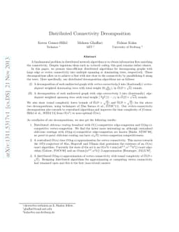 Distributed Connectivity Decomposition