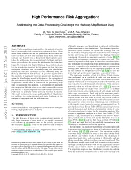 High Performance Risk Aggregation: Addressing the Data Processing
  Challenge the Hadoop MapReduce Way