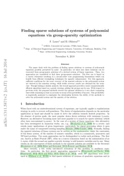 Finding sparse solutions of systems of polynomial equations via
  group-sparsity optimization