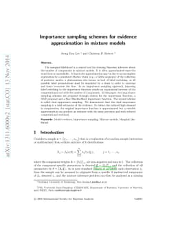 Importance sampling schemes for evidence approximation in mixture models