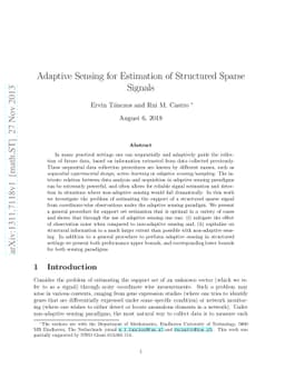 Adaptive Sensing for Estimation of Structured Sparse Signals