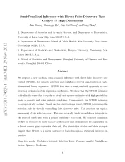 Semi-Penalized Inference with Direct False Discovery Rate Control in
  High-Dimensions