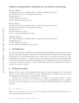 Adaptive nonparametric detection in cryo-electron microscopy