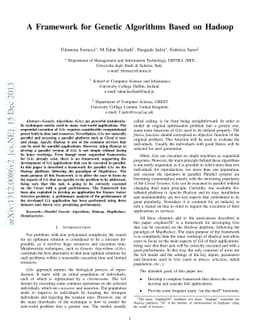 A Framework for Genetic Algorithms Based on Hadoop