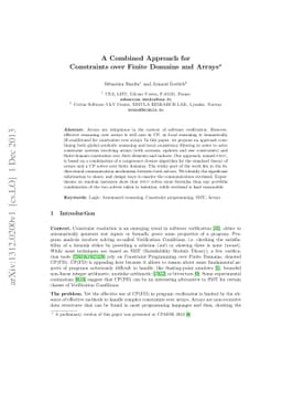 A Combined Approach for Constraints over Finite Domains and Arrays