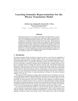 Learning Semantic Representations for the Phrase Translation Model