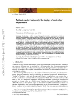 Optimal A Priori Balance in the Design of Controlled Experiments