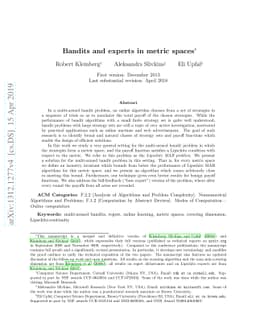 Bandits and Experts in Metric Spaces