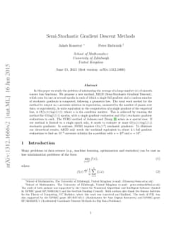 Semi-Stochastic Gradient Descent Methods