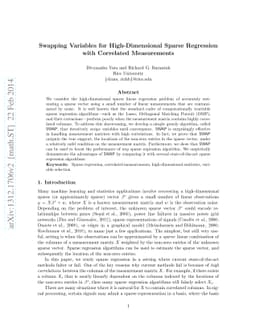 Swapping Variables for High-Dimensional Sparse Regression with
  Correlated Measurements