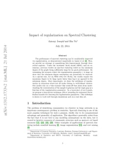 Impact of regularization on Spectral Clustering