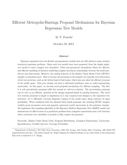 Efficient Metropolis-Hastings Proposal Mechanisms for Bayesian
  Regression Tree Models