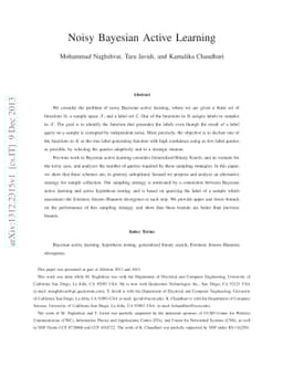Noisy Bayesian Active Learning