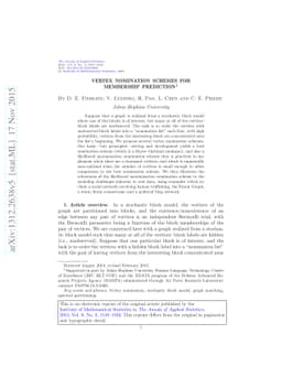 Vertex nomination schemes for membership prediction