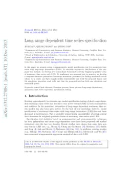 Long-range dependent time series specification